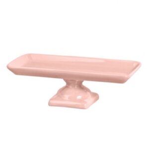 Suporte p/ doces retangular c/ pé- rosa