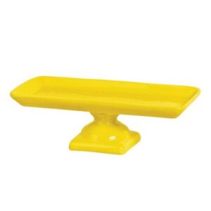 Suporte p/ doces retangular c/ pé- amarelo