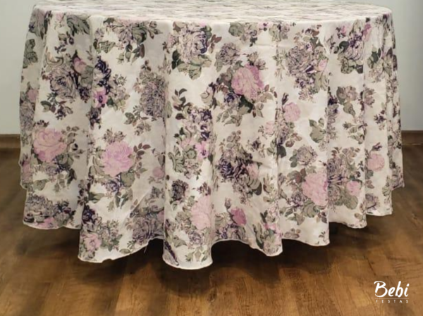 Toalha Estampada Flores Lilas