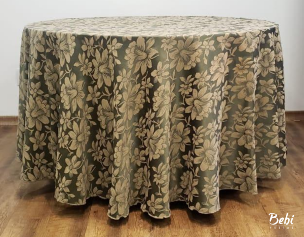 Toalha Verde Escuro Floral p/ 6 e 8