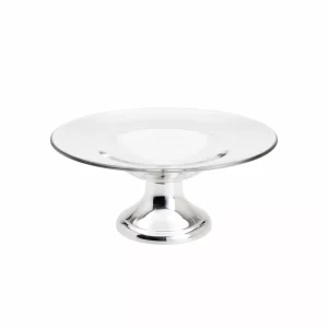 Centro de Mesa de Vidro c/ Pé de Inox Grande