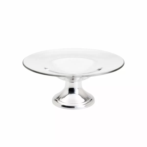 Centro de Mesa de Vidro c/ Pé de Inox Grande