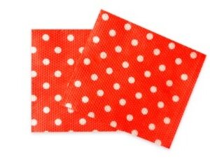 Guardanapo Desc. Vermelho c/ Poá Branco